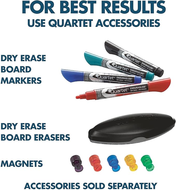 Quartet Dry Erase Magnetic White Board 96"W x 48"H, Porcelain Whiteboard, Silver Aluminum Frame (PPA408)