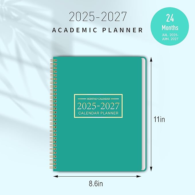 Monthly Planner 2026-2027, 2026 Calendar 18 Months Planner, January 2026 - June 2027, 8.5" x 11", 2026 Academic Calendar Hard PVC Cover with Spiral Bound, Perfect for School & Office for Women & Men
