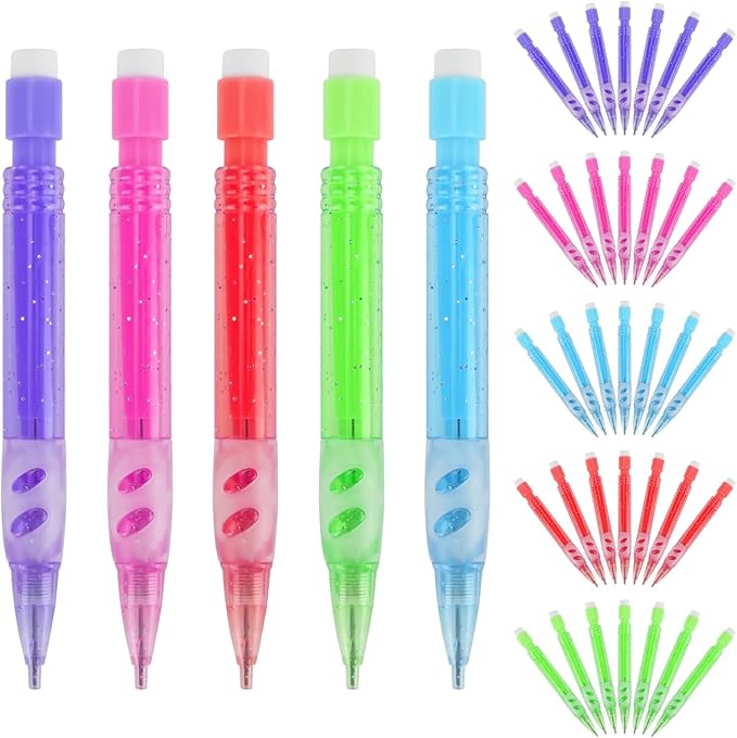 40 PCS Mini Mechanical Pencils Automatic Pencils 0.7mm with Erasers Mini Pencil Stationery Home Office School Supplies for Writing, Drawing, Sketching, Drafting
