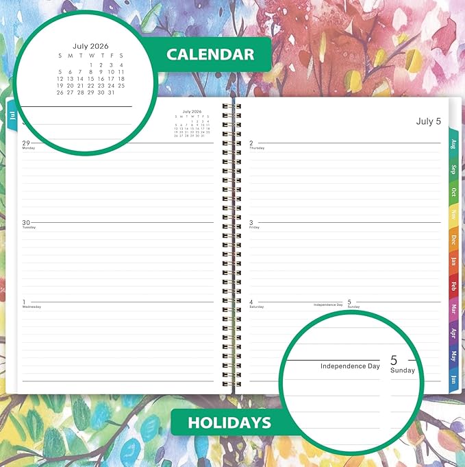 Planner 2026-2027 - Academic Planner 2026-2027 Weekly and Monthly, July 2026 - June 2027, 9" x 11", with Colorful Coated Tabs, Reference Calendar