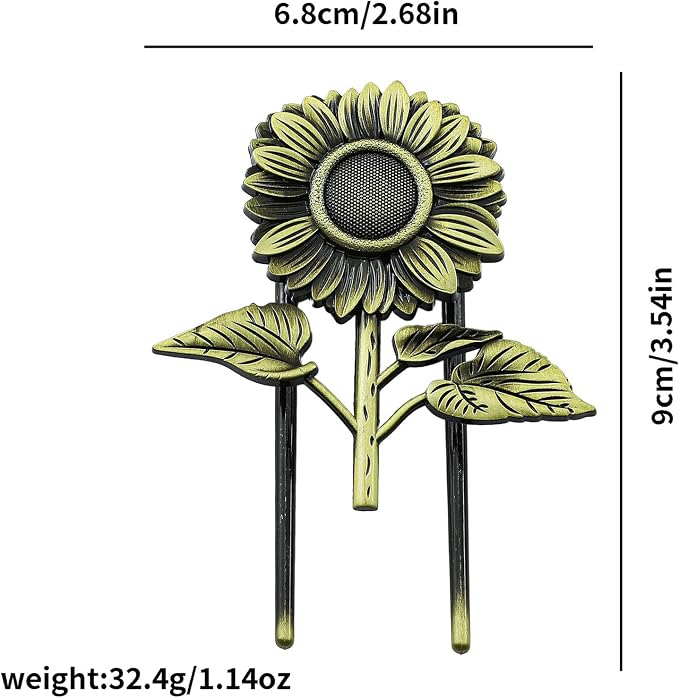 Bookmark,Sunflower Metal Book Clip, Journal Clip, Book Page Holder Clip,Vintage Book Clips, Hold Journal Open While Writing and Free Your Hands, Gifts for Book Lovers, Readers, Writers (Sunflower)