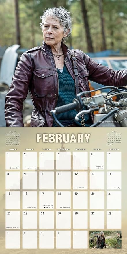 The Walking Dead: Daryl Dixon 2026 Wall Calendar, 12-Month TV Series Horror & Pop Culture Calendar, 12" x 12", 2026 Wall Planner and Organizer with Large Grids for Home and Office