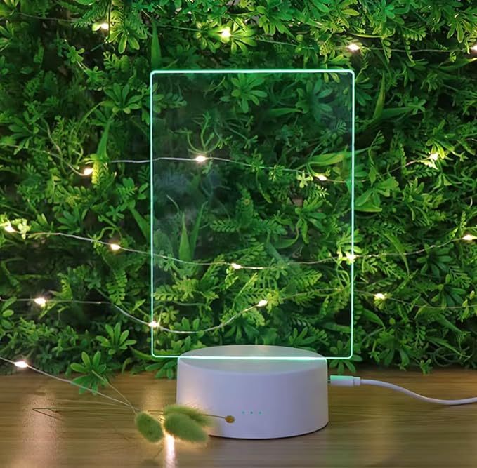 LED Vertical Message Board Light, Acrylic Writing Display Lamp with Stand, White
