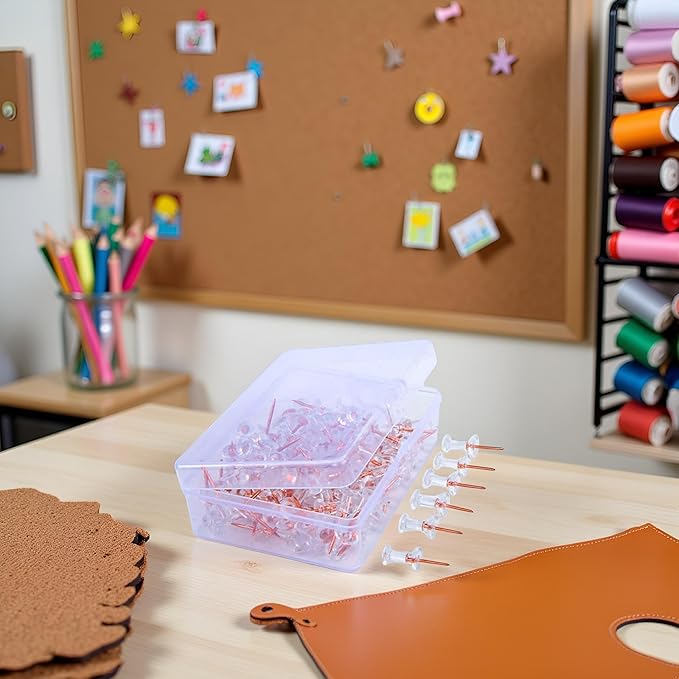 50Pieces Metal Push Pins Map Pins Thumb Tacks Pushpins for Cork Board Sewing Pins for Fabric Sewing Tape, Adhesives and Fasteners
