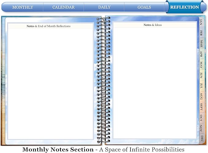 Tools4Wisdom Planner 2026-2027 - Dated April 2026-2027 June - Weekly Monthly Daily Academic Year Calendar with Stickers, Tabs, Pocket & Thick Paper - Spiral Bound 8.5x11 Hardcover - A6J7 - Blue Sunrise
