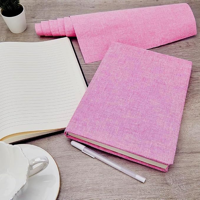 CRASPIRE 51 x 11.8inch Linen Book Cloth for Book Binding Fabric Surface Paper Backed Bookcover Album Scrapbooking Archival DIY Covering Protector Bookcloth Bookbinding Supplies Pink