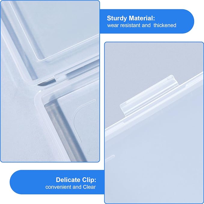 A4 Paper Holder Portable File Box Clear Plastic Document Case Waterproof Dustproof PP Storage Folder Magazine Filing Organizer Office/School Supplies(clear-2 pack)