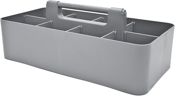 Portable Caddy - Stackable Plastic Caddy with Handle | Desk, Makeup, Dorm, Classroom Art Organizer (Made In Usa) (Lavender/Orion Gray)