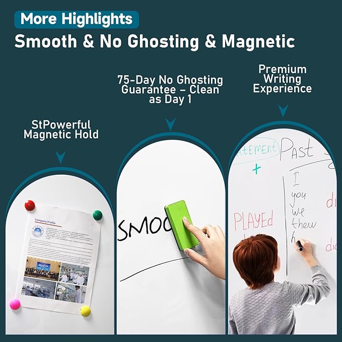 60x48 Inch Large Rolling Dry Erase Whiteboard | Height Adjustable Standing Easel with Wheels | Magnetic Double-Sided Board for Office, Home & Classroom | Teaching Supplies