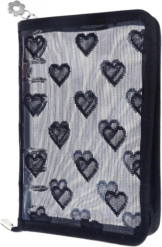 NatSumeBasics Black A6 Binder Zipper Cash Envelope Wallet 6 Ring Lace Zip Budget Binders Cover for Journaling Planner (Zipper Black, A6 Binder)