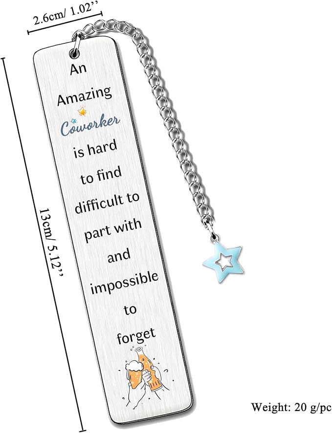 Colleague Man Bookmarks Friendship Appreciate Gifts Friends Retirement Inspirational Keepsake Birthday Christmas Long Distance Thanksgiving Best Friend Reminder an Amazing Coworker is Hard to Find