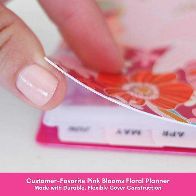 Blue Sky Color Me Courtney 2026-2027 Weekly and Monthly Academic Year Planner Calendar, July 2026 - June 2027, 8.5" x 11", Flexible Cover, Wirebound, Laminated Tabs, Storage Pocket, Includes Stickers, Bloom Pink