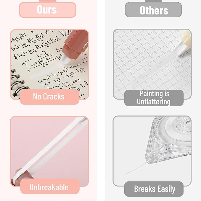 Mr. Pen- Correction Tape, 0.2" x 236", 6 pcs, Mocha Blush, Cute Correction Tape