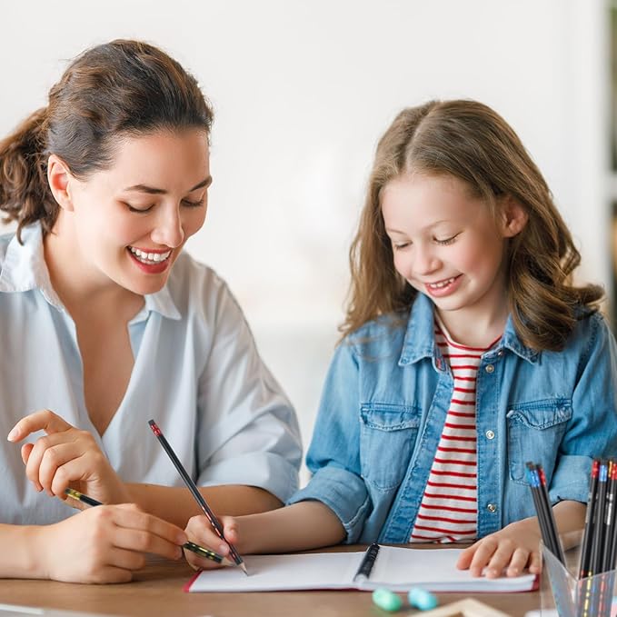 Pre-Sharpened Pencils #2 HB for Kids, School Number 2 Pencils with Latex-Free Erasers, Smooth Writing, Break-Resistant, Easy to Sharpen, Comfort Grip, Back to School Supplies, 12 Count