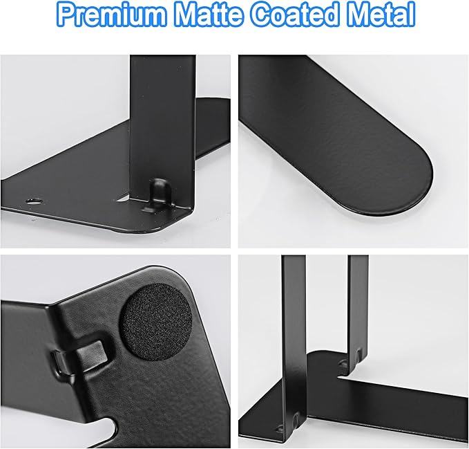 JIANTA Small Book Ends, Bookends for Shelves, Heavy Duty Metal Bookends, Black Non-Skid Bookshelf Holder Stand for Home, Office, Library, School (5.1 x 3.9 x 2.7 in, 6 Pairs)