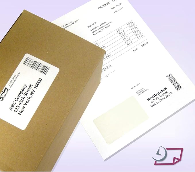 8-1/2" x 11 24# Integrated Form with 2 Labels (3-1/2" x 2" Each Label) (500)