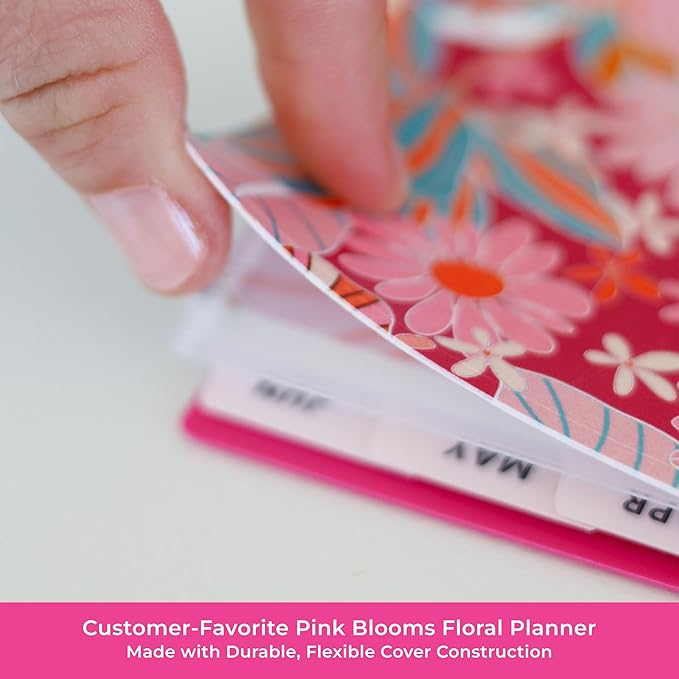 Blue Sky Color Me Courtney 2025-2026 Weekly and Monthly Academic Year Planner Calendar, July 2025 - June 2026, 8.5" x 11", Flexible Cover, Wirebound, Laminated Tabs, Storage Pocket, Bloom Pink
