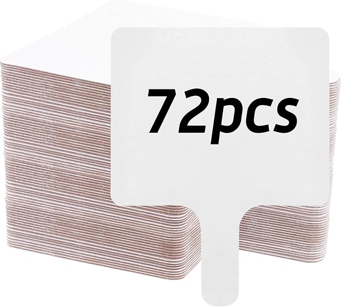 72 Pieces Dry Erase Answer Paddles Handheld Double Sided Paddles Mini White Boards Small White Board Dry Erase Signs Auction Paddles for Students Teachers Classroom Voting Bridal Shower Games