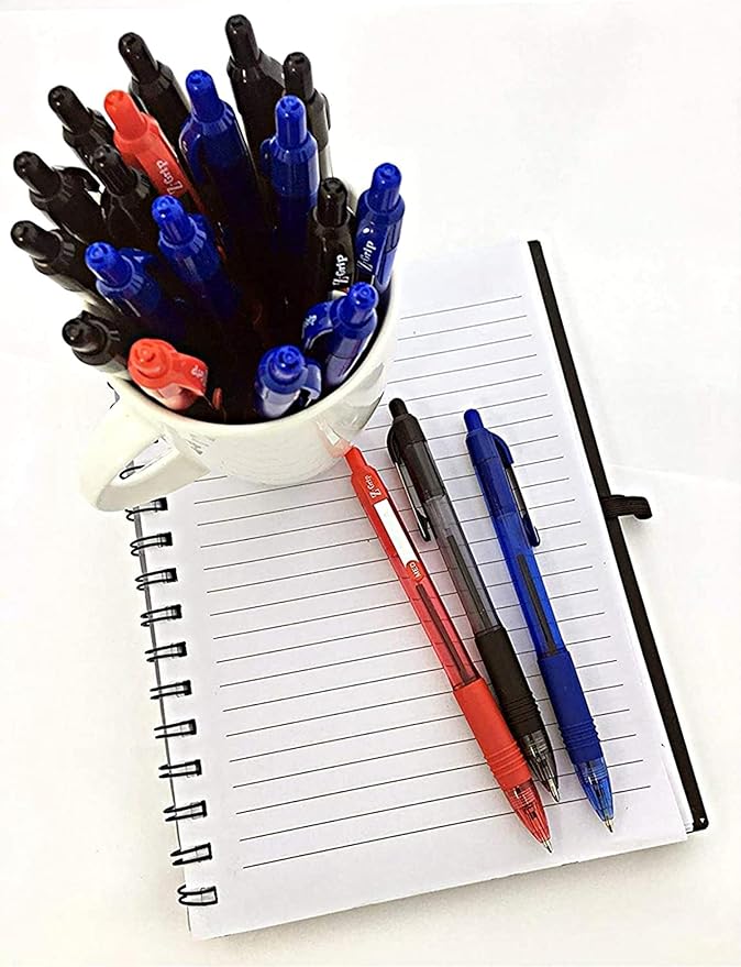 Zebra Pen Z-Grip Retractable Ballpoint Pen, Medium Point, 1.0 mm, 20 Black, 2 Blue, & 2 Red - Pack of 24