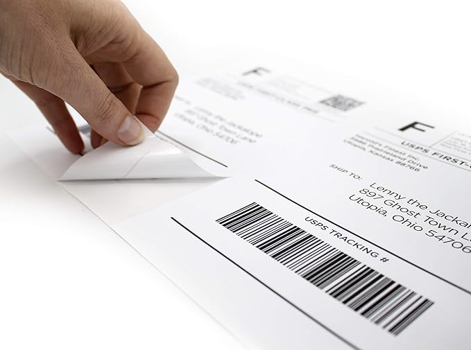 ChromaLabel 8.50 x 5.50 Inch Half Sheet Shipping Labels for Laser and Inkjet Printers, 25 Sheets, 50 Pack