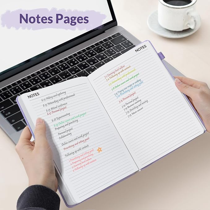 SUNEE 2026 Weekly & Monthly Hardcover Planner 5.5" x 8.3" - 12 Month (January 2026 - December 2026), Small Hardcover Planner, Pocket, Notes, 100 GSM Paper, Purple