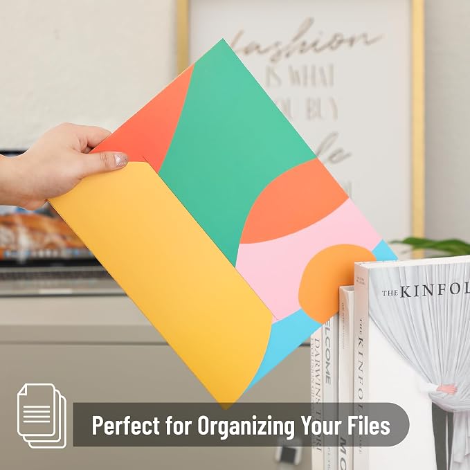 Mr. Pen Cute Multicolor Paper Folders with Pockets, 5 Pack, 2 Pocket, A4 Size, Contemporary Style