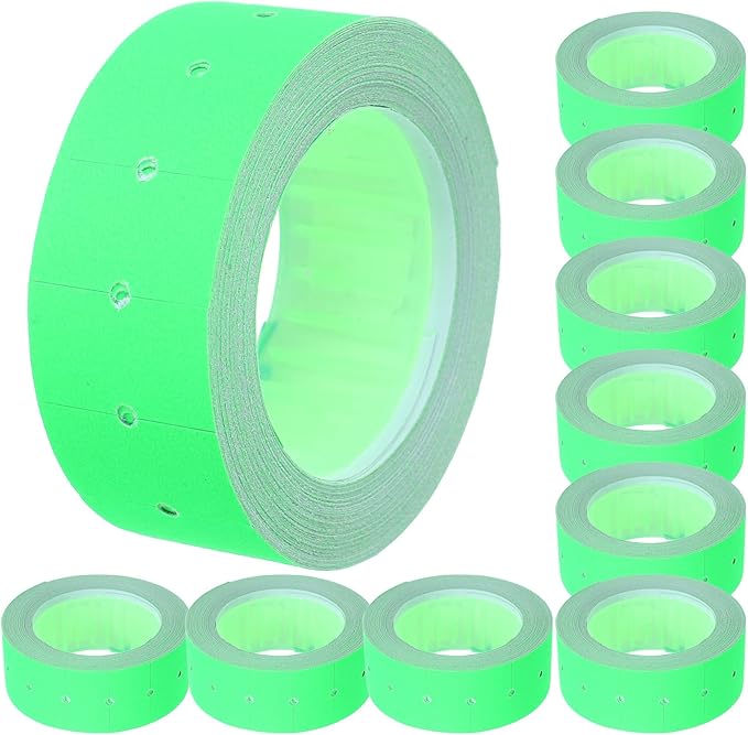 5000pcs Fluorescent Green Price Tag Roll Labels for Price Marker Gun, Single Row Cost Marker Sticker Paper for Supermarket and Retail Pricing