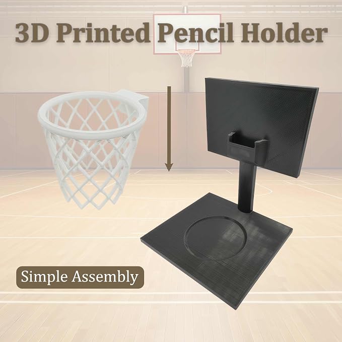 Funny Pen Holder for Desk, Unique Cool Pen Holder, Funny Office Desk Accessories for Men, Cool Office Desk Decor Gadgets, Unique Office Desk Accessories, Basketball Decor Gift
