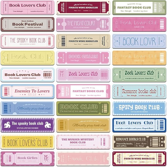 Cute Bookmarks Set for Book Lovers, 30 PCS Funny Paper Page Marker Cards for Women, Book Club Readers Accessories for Dark Romance Fantasy Thriller True Crime Booktok Book Tracker Supplies Gifts Bulk