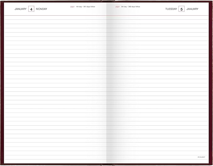 AT-A-GLANCE 2027 Daily Planner, Standard Diary, 7.75" x 12" Journal, Hardcover, Red (SD3761327)