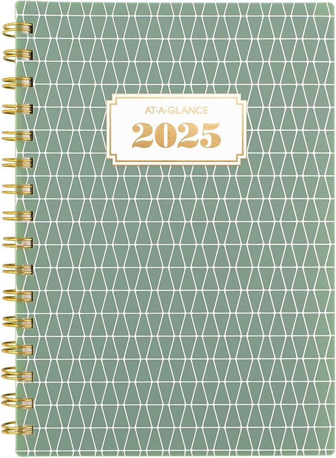 AT-A-GLANCE 2025 Planner, Weekly & Monthly, 5-1/2" x 8-1/2" Small, Badge, Tile (1722T-200-25)