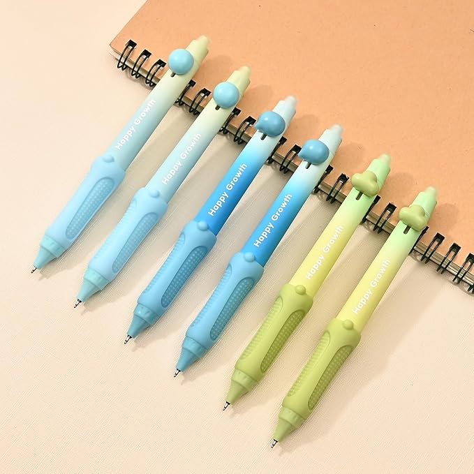 Temiary 6 Pcs Retractable Erasable Gel Pens & 10 Pcs Refills, Ink Pen with Eraser, 0.5 mm Fine Point Smooth Writing for Crossword Puzzles Journal Supplies (Morandi)