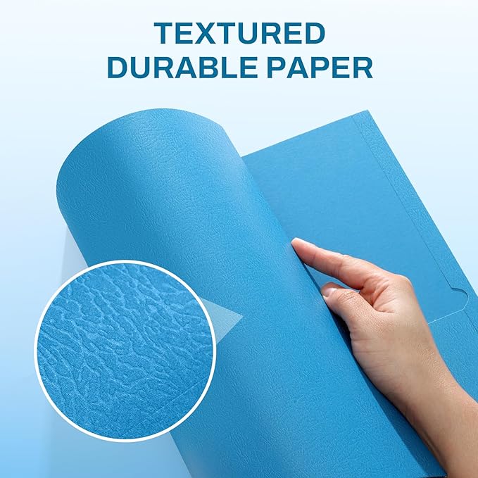 SUNEE Folders with Pockets(25 Pack, Blue), 2 Pocket Folders Fit Letter Size Paper, Paper File Folder for School Office Home Business