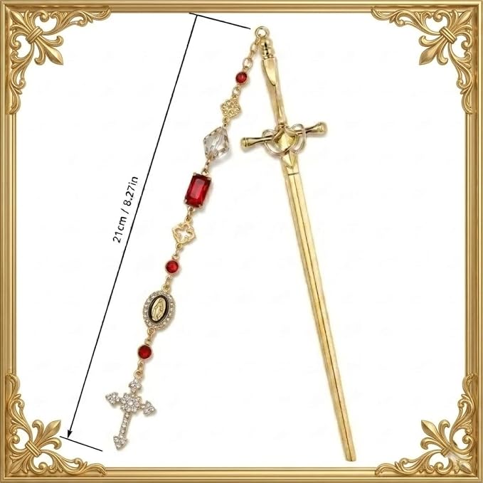 Fantasy Sword Bookmark - Cross Charms Metal Book Mark Aesthetic Page Marker for Reading Lover Women Men Students Teachers Reader Bookish Birthday School World Book Day Graduation Supplies