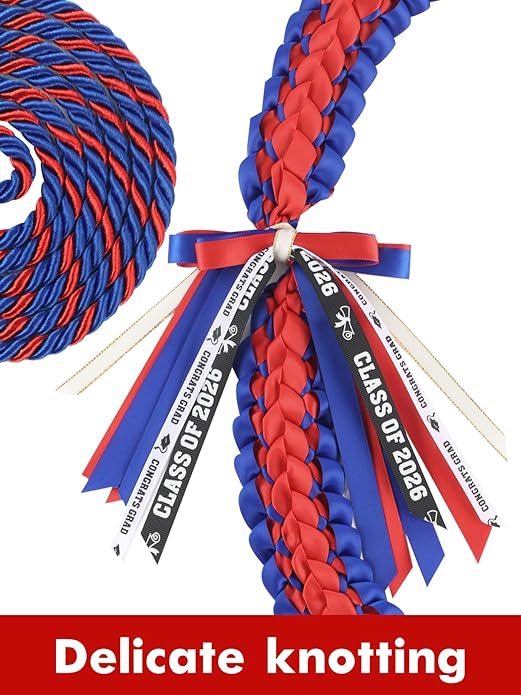 TFTAFAN Graduation Leis and Graduation Honor Cords Class of 2026 Graduation Ribbon Lei Graduation Necklace Braided Necklaces gift for Student Gifts Party Supplies