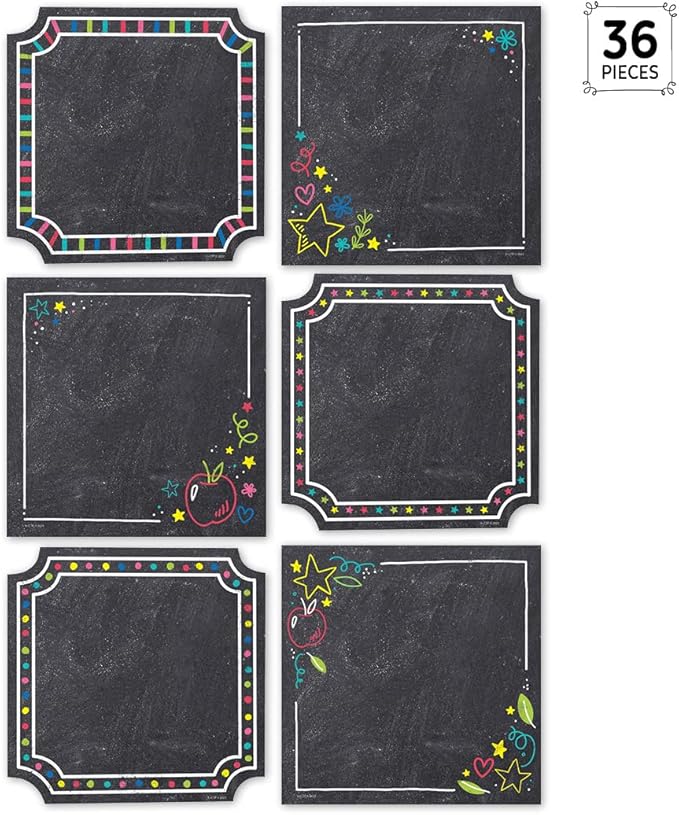 CTP Chalk It Up! Colorful Chalk Cards 6" Cut-Outs Classroom Accents (Creative Teaching Press 10884)