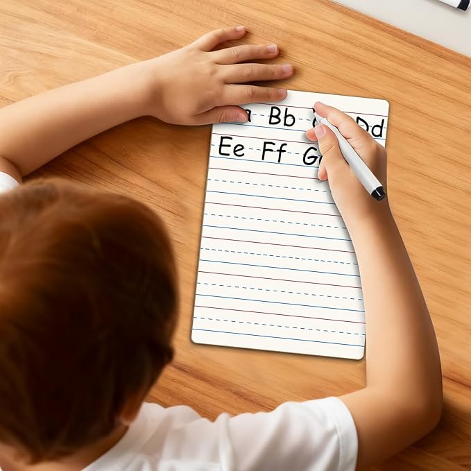 12-Pack Dry Erase Boards, Double-Sided Mini Whiteboards with Lines for Kids, Students, Teachers – 6"x9" Lined Whiteboards for Math & English Writing Practice, Classroom Essentials
