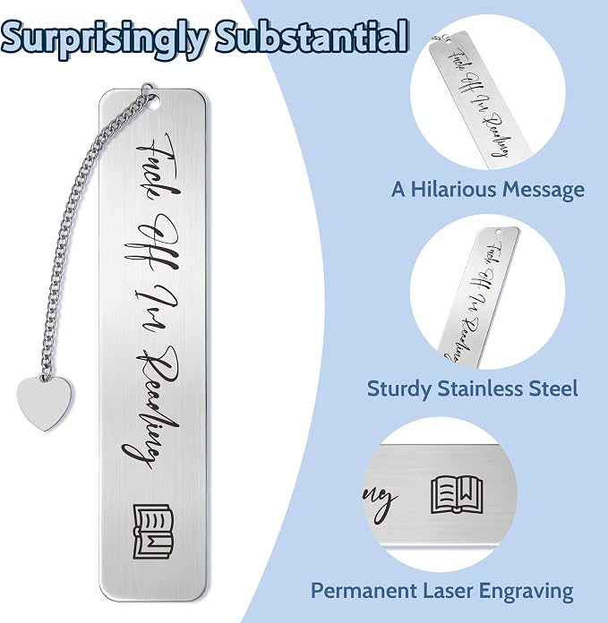 Funny Bookmarks for Women, Christian Gifts for Women Readers, Metal Bookmark for Book Lovers, Christmas & Birthday Gifts for Her, Best Friend, Sister, Wife, with Gift Box, I'm Reading