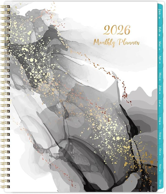 2026 Monthly Planner - Monthly Calendar 2026 from January 2026 - December 2026, 8.75'' x 11'', Calendar Planner With Tabs, Inner Pocket, Black