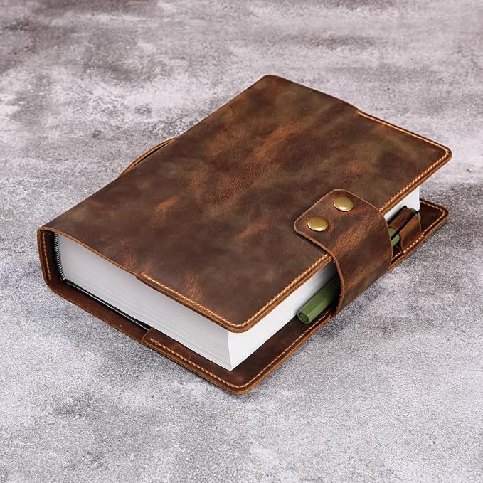 ESV Study Bible Cover – Full Grain Leather Bible Case with Handle, Handmade Vintage Protector for ESV Study Bible Only