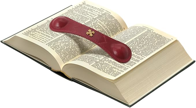 Book Weight Holder Wooden Thumb Book Page Open Weighted Bookmark Corner Reading Accessories Office Desk Decor Executive Gift for Writer Reader (Red)