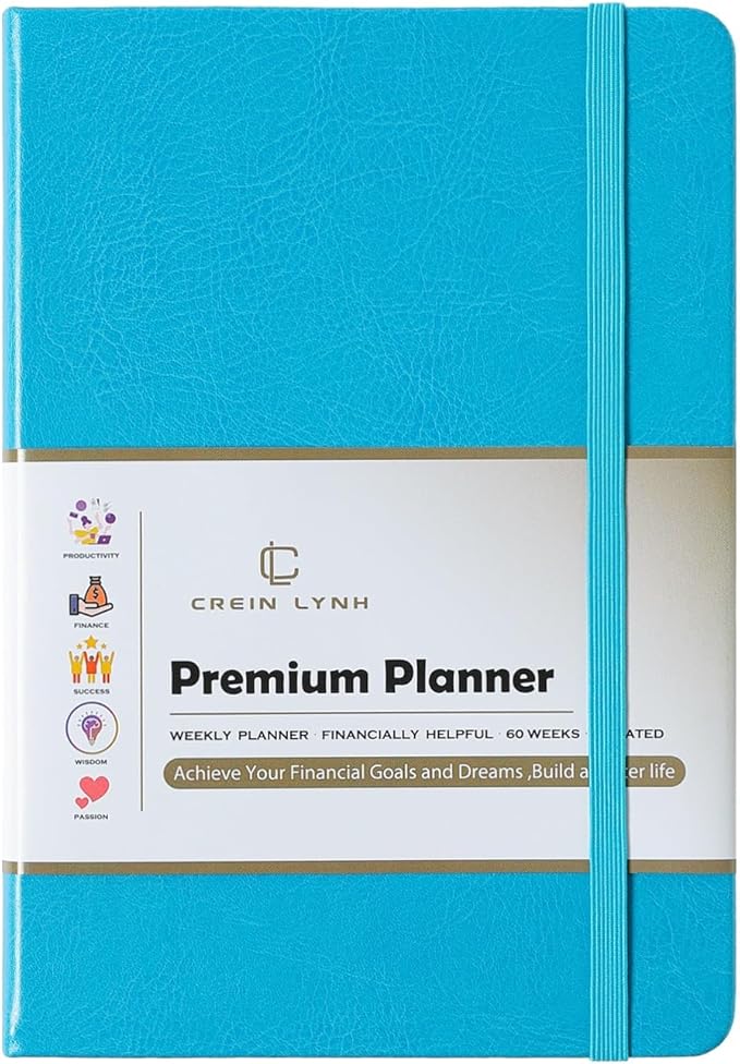 Planner 2025-2027, 36 Months Weekly and Monthly Planner with Budget & Goal Setting, 8.3" x 5.7", Flexible Cover, Daily Organizer with Inner Pocket, Bookmarks, Pen Holder for School Office Home–Blue
