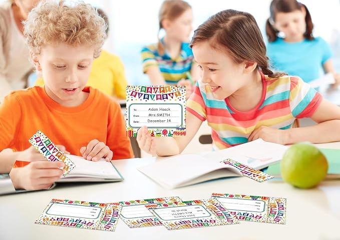 FaCraft Birthday Bookmarks for Students - 36PCS Confetti Cupcakes Birthday Certificates for Kids Classroom Bookmark Awards Gifts from Teacher Kindergarten Preschool Back to School Teacher Supplies