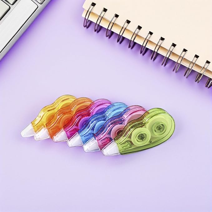 HANABASS 6pcs Correction Tape Set 12m Large Capacity Convenient Student Supply Colored Stationery for School and Office Use Random Color