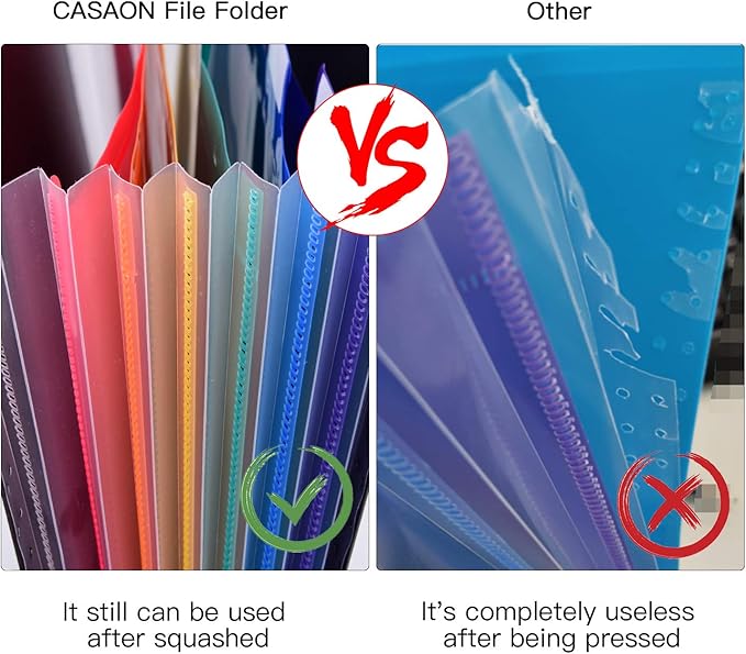 3 Pack 13-Pocket Expanding File, Plastic Expandable File Folder with Pockets, Accordion Organizer Folder - Black&Blue&Red