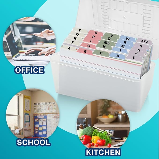 Chell 5x8 Plastic Index Card Dividers, Morandi Colors, Heavyweight Poly Index Card Guides A-Z, with Alphabetical/Blank Stickers, Pack of 25