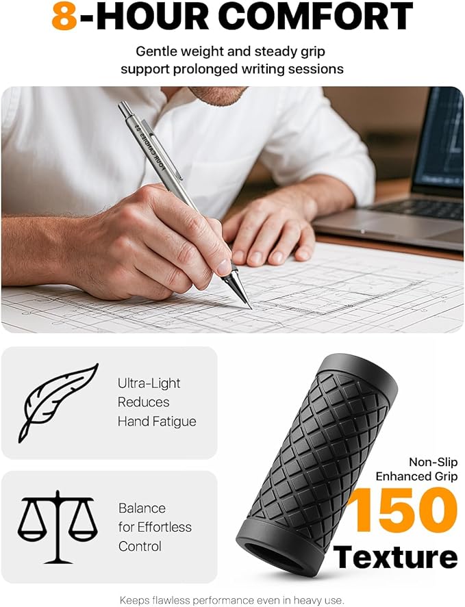 3PCS Metal Mechanical Pencil Set with 0.5 mm Fine Point, 360 Leads, 12 Erasers, Art Mechanical Pencils Pack with Storage Case for School Writing, Sketching, Drawing & Professional Drafting