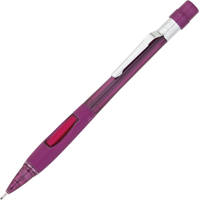 Pentel Quicker Clicker Automatic Pencil, 0.9mm, Assorted Barrel Colors, Color May Vary, 2 Pack (PD349BP2-K6), red