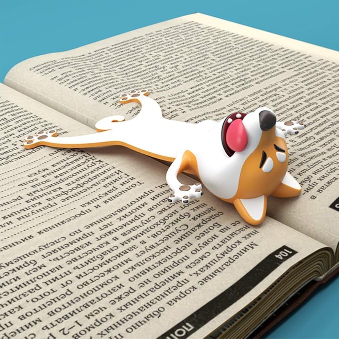 Cartoon Bookmarks, 3D Stereo Wacky Animal Book Mark, PVC Ouch Series, Funny Cute creatived Gifts (Dog)