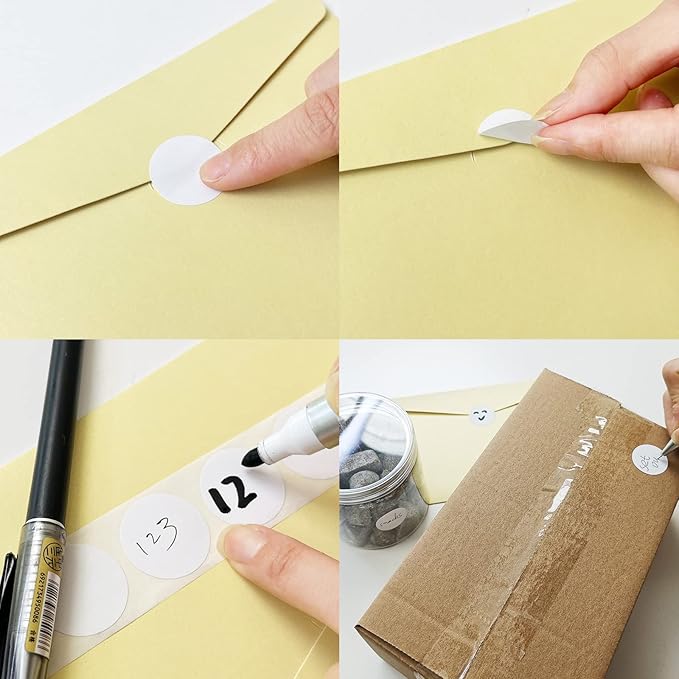 STARLIBOO White Dot Stickers, 1 inch Blank Circle Stickers, 1000Pcs White Round Price Sticker, Writable for Office, Garage Sale,Yard Sale (2Rolls)